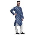 thumbnail image 2 of Atasi Mandarin Collar Printed Long Mens Kurta Pajama Set Boys Casual Wear, 2 of 4