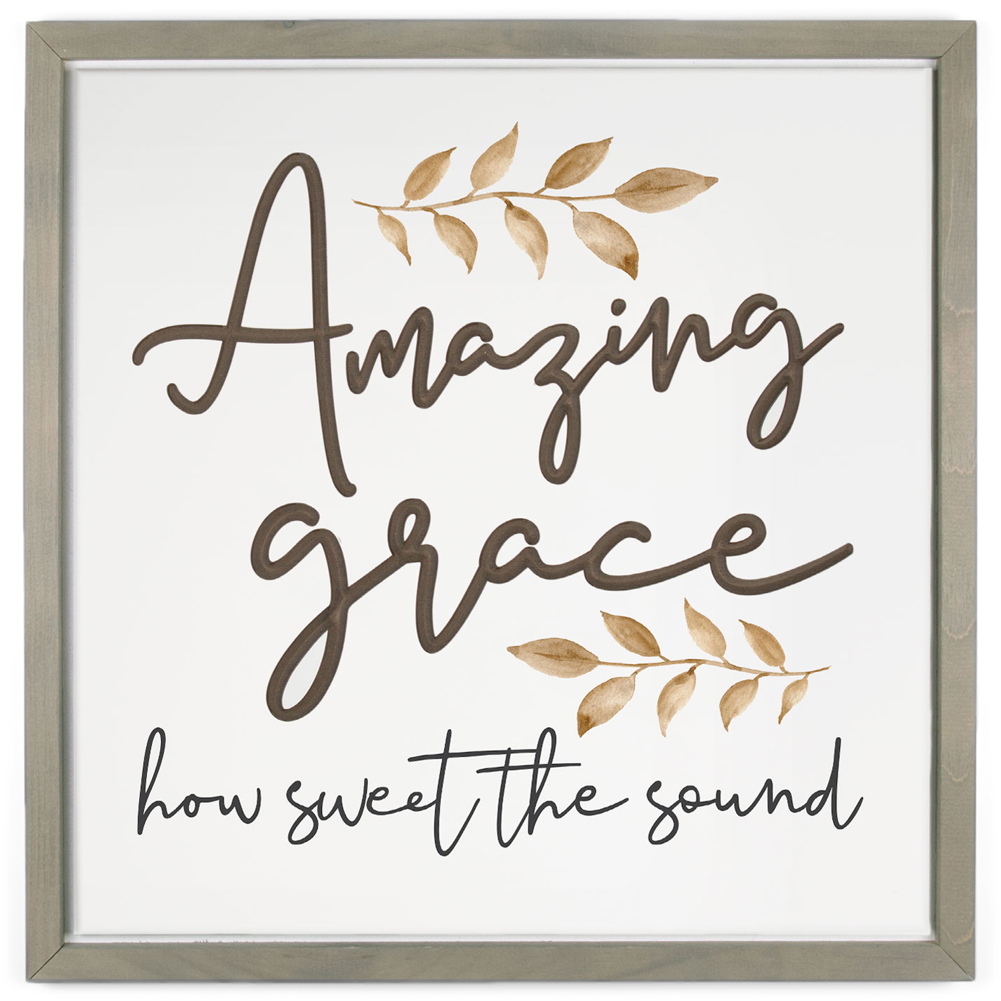 Amazing Grace 20-Inch Square Framed Wooden Wall Art - Walmart.com