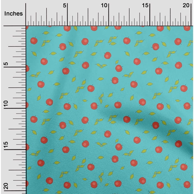 oneOone Tissu Popeline de Coton Feuilles & Décor Tissu Imprimé BTY 56 Pouces de Large