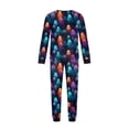 thumbnail image 4 of Halloween Pajamas, Halloween Matching Family Pajamas Navy Blue Holiday Ghost Print Long Sleeve Two Piece Pajama Set Warm Sleepwear Nightwear Loungewear Winter Family Photos, 4 of 6