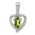 thumbnail image 1 of Collier Pendentif Charme en Argent Sterling 925 Péridot Diamant Pierre de Naissance Août, 1 of 6