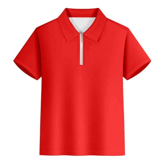 Little Boys Polo Shirts Red Polo Shirt for Boys Kids Collar Shirts Boys Kids Short Sleeve Shirts Boys Shirts Size 7-8 Years