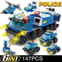 MIADEAL Police Vehicles Building Blocks Set, STEM Learning Toys, Christmas Birthday Gift for Boys