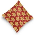 thumbnail image 5 of GZHJMY Christmas Gingerbread Pillow Cover 18 x 18 Inch, Soft Decorative Cushion Case Square Throw Pillow Cover for Sofa Living Room Couch Home Decor, 5 of 7