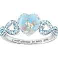 Blekii Clearance! Women Fashion Heart Pattern Crystal Ring Anniversary