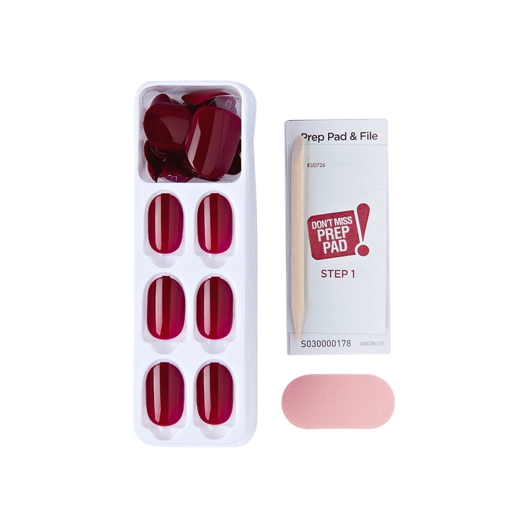Kiss Impress Color Short Oval Press-On Nails, Red photo 5
