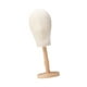 thumbnail image 3 of Cabeza de maniquí para peluca, soporte para exhibición de sombreros, soporte para peluca, diadema, tocado de peluca Mediano de color de madera, 3 of 9