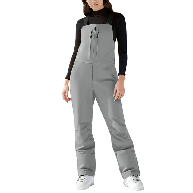 FRSASU Salopettes de Ski pour Femmes, Pantalons de Neige Isolés Résistants à l'Eau, Salopettes de Planche à Neige d'Hiver Imperméables pour Femmes, Jaune P(S)