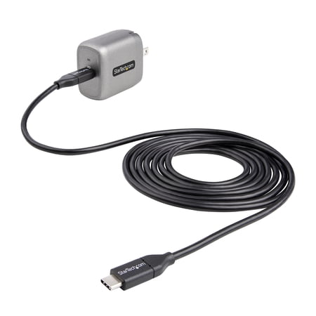 UPC: 0065030893497 | StarTech.com 30W USB-C Wall Charger  Portable GaN Charger w/ USB Power Delivery Fast Charging  USB-IF Certified  6ft Cable  USB-C Charger