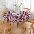 thumbnail image 3 of Pink and Black Of Leopard Print Round Fitted Tablecloth with Elastic Edge,Dining Table Cover Waterproof,Outdoor Round Tablecloth for Camping,Dining,Indoor and Outdoor, 3 of 7