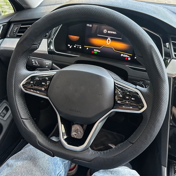Leather D cut Auto Steering Wheel Cover Ultra-Thin Breathable Non-Slip D Shape Sport Car Steering Wheel Protector Accessories