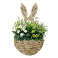 thumbnail image 5 of AURIGATE Easter Bunny Wooden Wall Hanging Basket, Farmhouse Spring Decor, Handcrafted Hanging Storage for Home Entryway, 5 of 9