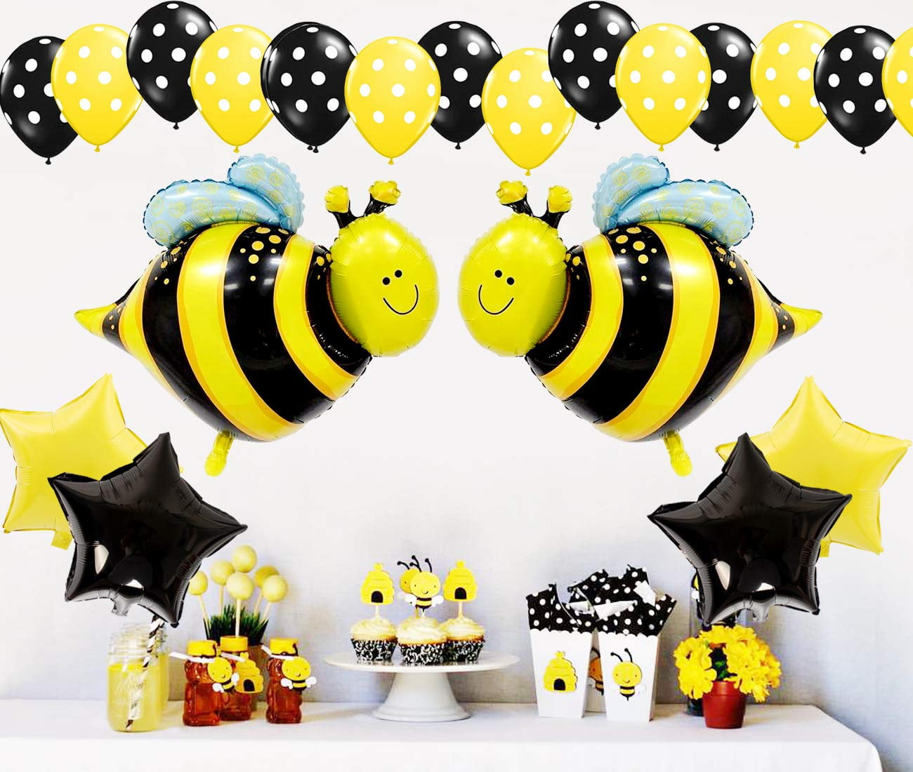 Ghyt Happy Bee Day Balloons Set - 32 Inch, Bee Balloon For Cute