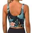 thumbnail image 4 of Picia Black Panther Floral Illustration Sports Bra for Women,Padded Strappy Sports Bras Medium Support Yoga Bra with Removable Cups,Running Yoga Bra-, 4 of 9