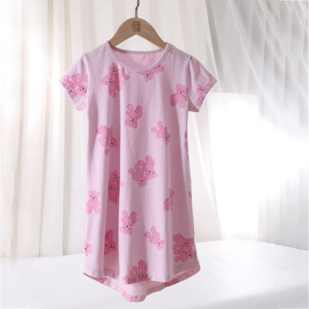 Esho Mother and Daughter Matching Nightgowns Short Sleeve Pajamas Girls