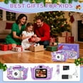 thumbnail image 2 of PayUSD Kids Camera for Girls Boys 1080HD Selfie Digital Cameras 64GB Video Toddler Unicorn Toys Christmas Birthday Gift Age 3-10, Purple, 2 of 10