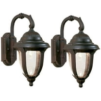 John Timberland Casa Sierra Rustic Vintage Outdoor Wall Light Fixtures Set of 2 Bronze Metal 14 1/2" Seeded Glass for Post Exterior Barn Deck House