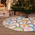 thumbnail image 6 of Lsque Rainbow Flowers Print Christmas Tree Skirt, Tree Skirt with Ties or Velcro, Perfect for Holiday Decorations, Halloween, and New Year-36", 6 of 7