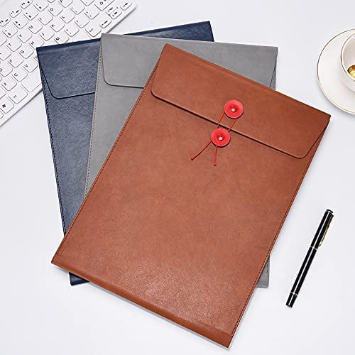 PU Leather A4 File Folder Document Holder Filing Envelope Project