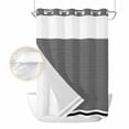 thumbnail image 2 of Farmhouse Black White Striped No Hook Shower Curtain Waterproof, Bathroom Curtains with Snap in Liners and See Through Top Window, Modern Stripes Hotel Style Bathtub Curtains Shower 48"Wx72"L, 2 of 8