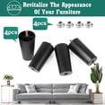 thumbnail image 3 of 4PCS Couch Legs, Heavy Duty Furniture Legs, Round Tapered Table Replacement Legs with M8 Hanger Bolts for Chair Sofa Dresser Cabinet Loveseats Ottoman Bed Cabinets, 58mm*100mm(M10), 3 of 8
