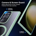 thumbnail image 3 of Magnetic for Galaxy S23 Ultra Case,[Compatible with Magsafe],[10 FT Military Grade Drop Protection]Slim Protective Translucent Matte,TPU+PC Luxury Protective Phone Case Light Green 16-s23u-06, 3 of 13