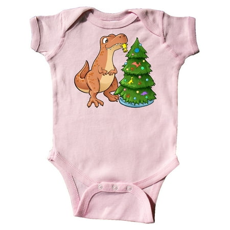 

Inktastic Tyrannosaurus Rex Decorating Christmas Tree Gift Baby Boy or Baby Girl Bodysuit