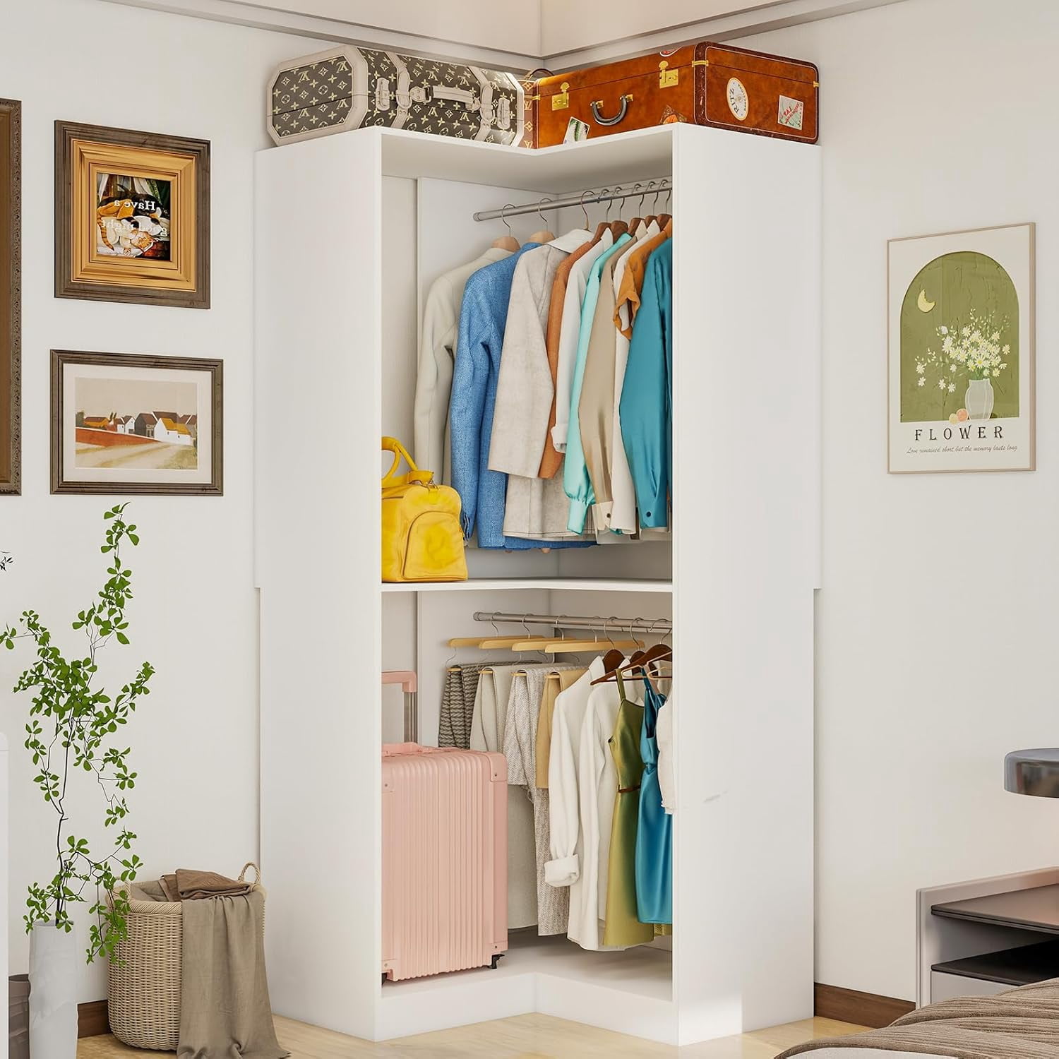 Rubbermaid, Closet System, 4-8 ft kit, White, Adjustable Shelving