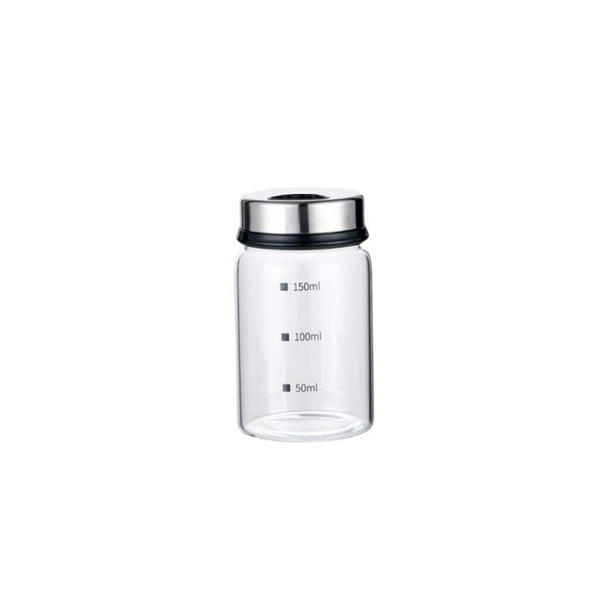 Methold Frasco de vidrio para especias con tapa y escala, botella sellada para condimentos, almacenamiento de pimienta, cocina, restaurante, Picnic, Cables de audio/vídeo S/150ml