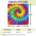thumbnail image 2 of Colorful Rainbow Tie Dye Spiral Pattern Square Fitted Tablecloth with Elastic Edge,Square Table Cover,Washable Elastic Table Cover for Home Kitchen Party Decor 36"x36", 2 of 6