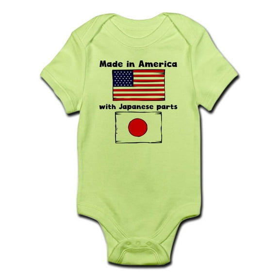 CafePress - Made In America With Japanese Parts Body Suit - Baby Light Bodysuit