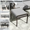 thumbnail image 6 of ALAULM 7-Seat Metal Patio Furniture Set with Propane Fire Pit Table, Swivel Chairs, and Ottomans, Grey, 6 of 6