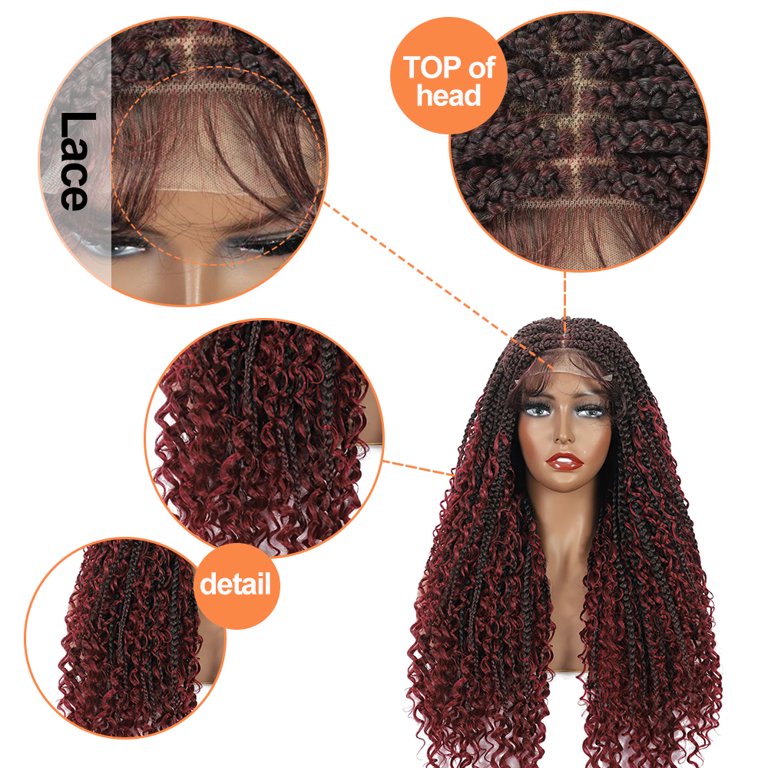 Braided Wigs for Black Women Glueless, Box Braid Wig, Natural