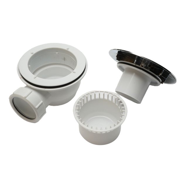 Leke Shower Enclosure Stone Tray Waste Trap H9cm Fast Flow Walk In