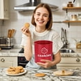 thumbnail image 5 of Red Airtight Cookie Jar with Lid, 1.5 Gallon Large Decorative Cookie Tin, Farmhouse Style Kitchen Counter Storage Container for Cookies, Christmas & Holiday Gift Giving, 5 of 7