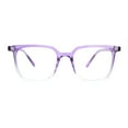 thumbnail image 1 of Thin Plastic Rectangular Horn Rim Blue Light Filtering Computer Eyeglasses Purple Clear, 1 of 4