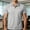 Gray, variant on ZUBKTE Men's Solid Color Spread Collar T-Shirt Short Sleeve Breathable Versatile Summer Top