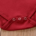 thumbnail image 4 of Newborn Baby Summer Sleeveless Romper Solid Color Ribbed Knit O Neck Jumpsuit, 4 of 6