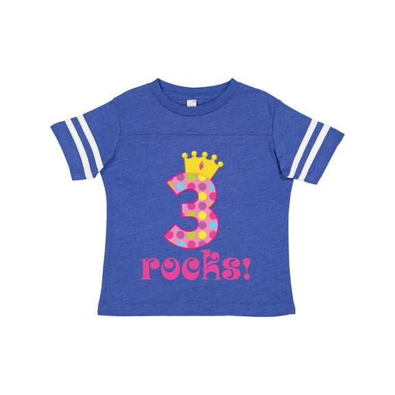 Inktastic 3rd Birthday Rocks Princess 3 Year Old Girls Toddler T-Shirt