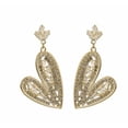 thumbnail image 3 of Pendientes de cristal de circonita con corazón, temperamento ligero, pendientes pequeños y frescos, pendientes de oro, temperamento femenino, 3 of 7