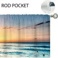 thumbnail image 5 of Ocean Beach Small Kitchen Curtains Sea Scene Window Treatment Sunrise Sunset Cafe Short Window Curtains for Bathroom Dining Laundry Room Hawaii Coastal Tier Treatment Drapes 27.5x39 inch, 5 of 6