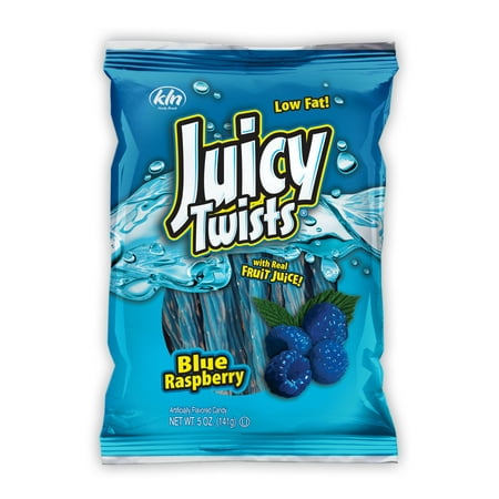 Blue Raspberry Licorice - Juicy Twists Fruit Flavored Licorice 5 oz-Pack of 12 (Blue Raspberry)
