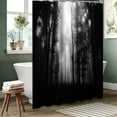 thumbnail image 3 of LALILO Black and White Dark Woods Forest Shower Curtain, Ancient Trees, 72x72 Inch, 12 Hooks, 3 of 6
