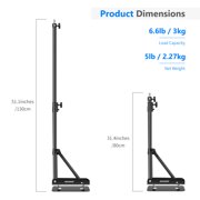 Neewer Aluminum Alloy Adjustable Wall Mount Boom Arm - 130cm/4.3ft, 180° Rotation, Holds Lights, Softboxes, Reflectors (Black)