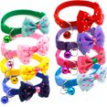 thumbnail image 2 of Colorful Fashion Pets Bowknot Collar With Bell Wear-resistant Size Adjustable Polka Dot Printing Candy Color Bow Tie For Cats Dogs, 2 of 7