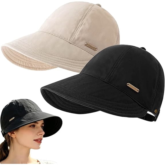 Women's Wide Brim Sun Visor Hat,Beach Hats for Women Trendy,UPF 50 Open Top UV Protection Adjustable Cap for Golf Beach Travel Sun Protection Outdoor