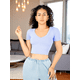 thumbnail image 4 of Playera Mujer Casual Crop Top Stretch Cómoda Blusa Corta, 4 of 5