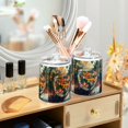 thumbnail image 3 of Yayeee 4 Pack Qtip Holder Bathroom Cotton Swab Canister with Lid Clear Dispenser Set, Colorful Goldfish, 3 of 6