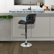 Elecwish Urban Hipster Bar Stool with 360-Degree Swivel & Adjustable Height, Black, Set of 2