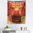 thumbnail image 1 of Burgundy Tapestry, 18 Happy Birthday Party with Curtains Cakes Baloons Adulthood Image, Fabric Wall Hanging Decor for Bedroom Living Room Dorm, 5 Sizes, Red and Burgundy, by Ambesonne, 1 of 1